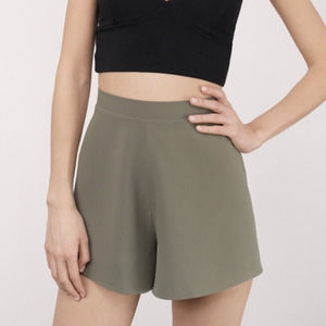 NWT Tobi Flowy Olive High Elastic Waisted Culotte Shorts